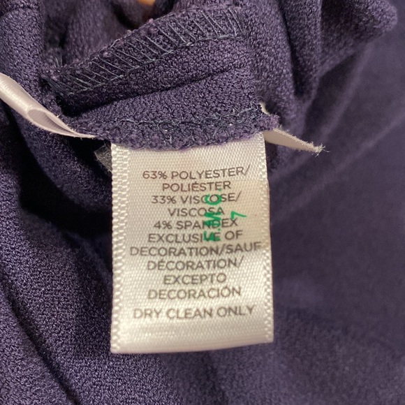 LOFT Navy w Burnt Orange Piping Flared Dress - Picture 8 of 8